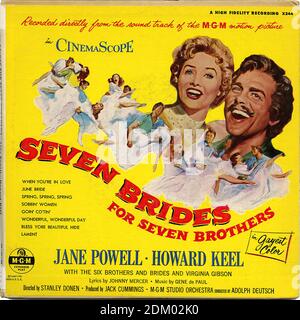 Seven Brides for Seven Brothers - copertina da record d'epoca Foto Stock