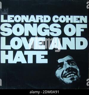 Leonard Cohen - canzoni d'amore e d'odio - Vintage copertina dell'album in vinile Foto Stock