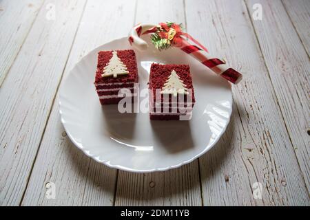 Primo piano di Red Velvet Cake Foto Stock