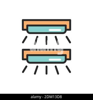 Icona della linea di colore della lampada UVA. Elemento vettoriale isolato. Illustrazione Vettoriale