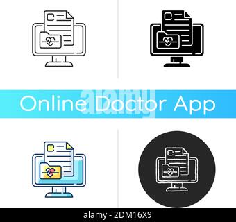 Icona anamnesi medica online Illustrazione Vettoriale