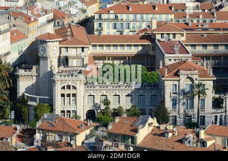 Veduta aerea della storica Lycée Massena (1812) Scuola superiore O Scuola secondaria Nizza Alpes-Maritimes Francia Foto Stock