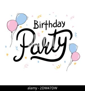 Buon compleanno carta disegnata a mano. Illustrazione vettoriale Illustrazione Vettoriale