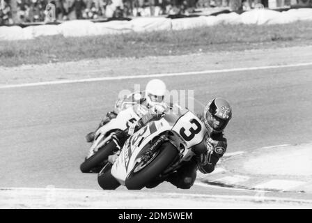 Randy Mamola (USA) Yamaha 500, Spagna moto GP 1984, Jarama Foto Stock