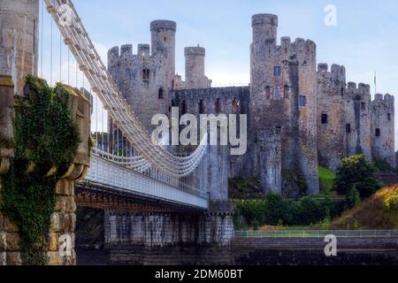 Conwy Castle, Conwy, Wales, Regno Unito Foto Stock