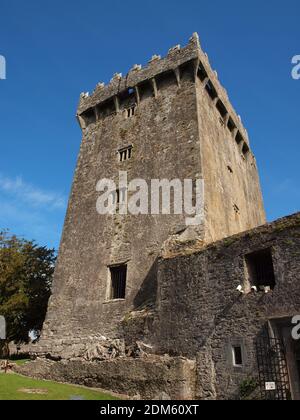 Blarney Castle in Irlanda. Ricevi il regalo di gab baciando la pietra di Blarney. Un irlandese deve vedere mentre si trova nell'Isola di Smeraldo. Foto Stock