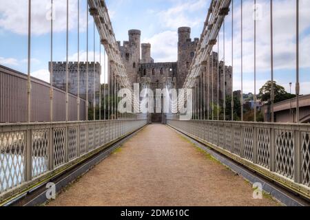 Conwy Castle, Conwy, Wales, Regno Unito Foto Stock