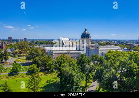 Aerial view of Royal Exhibition Building in Melbourne, Australia Stock Photo