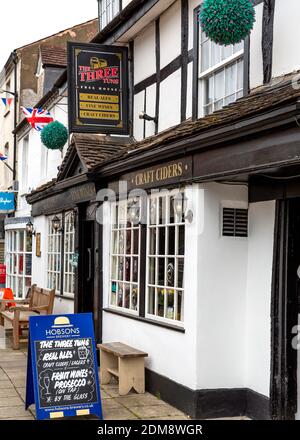 The Three Tuns Pub ad Alcester, Warwickshire. Foto Stock