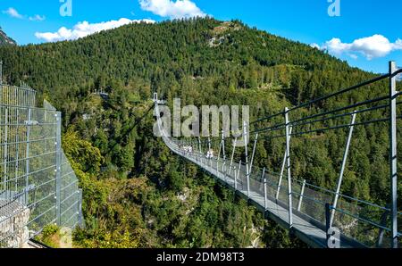 Ponte sospeso Highline 179 a Reutte Tirol, Austria Foto Stock