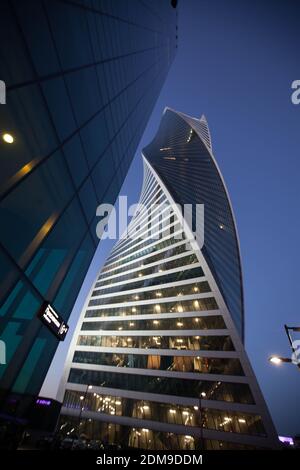 Centro affari Sunset Moscow City Foto Stock