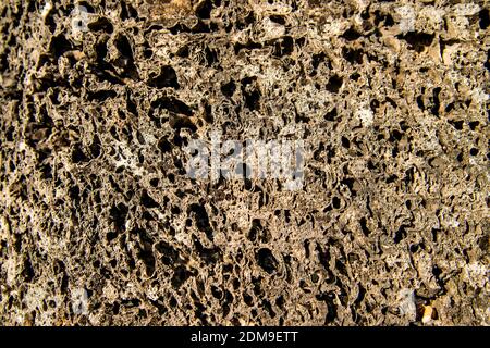 Tufo, Closeup della roccia vulcanica Foto Stock