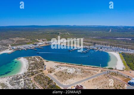 Vista aerea del porto turistico nella baia di Jurien in Australia Foto Stock