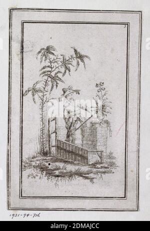 Chinoiserie, Jean-Baptiste Pillement, francese, 1728–1808, incisione su carta, Francia, Europa, XVIII secolo, Stampa Foto Stock