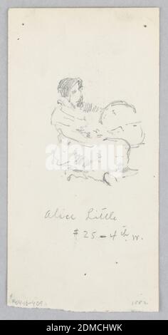 Alice Little, Robert Frederick Blum, americano, 1857–1903, pastello pastello su carta di wove, schizzo di una figura femminile., USA, 1882, figure, disegno Foto Stock