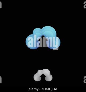 Colorato vettore di icone di download cloud in stile moderno per il web, grafica e mobile design. Accesso ai dati per il download su cloud per le aziende. Illustrazione Vettoriale