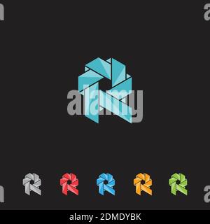 Best creative, fun and colorful abstract letter design R vector template. Art letter R concept design. Vector illustration EPS.8 EPS.10 Stock Vector