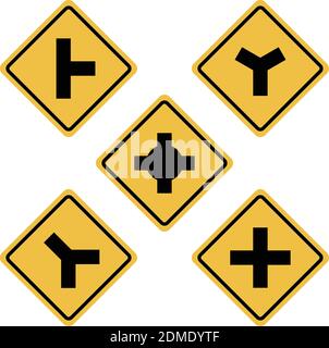 Impostare il concetto vettoriale del simbolo del segnale stradale con un disegno grafico piatto. Simbolo di un semplice cartello stradale. Illustrazione vettoriale EPS.8 EPS.10 Illustrazione Vettoriale