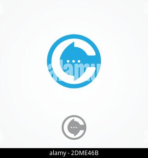 Technology business corporate letter c vector design with bulb chat. Simple and clean design of letter c vector template. Vector illustration EPS.8 EP Illustrazione Vettoriale