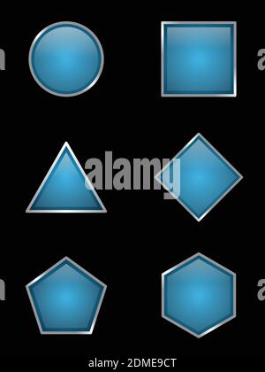 Set of some variation shaped button on the black background. Some variation button concept design. Vector illustration EPS.8 EPS.10 Illustrazione Vettoriale