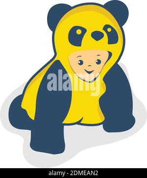 Cute baby with clothes panda. Colorful vector. Vector illustration eps8. eps10 Stock Vector