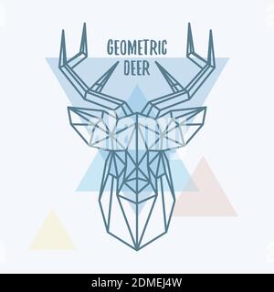 Geometric Head Deer Illustration. Polygon Vector Design Stock Vector