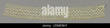 Band, Medium: biancheria tecnica: Bobbin Lace, Buckingham, Inghilterra stile, Inghilterra, 19 ° secolo, merletto, banda Foto Stock