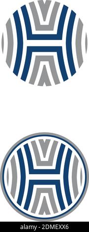 Elementi astratti del modello del logo lettera H. Lettera astratta H. lettera aziendale H vettore di disegno del logo. Illustrazione Vettoriale