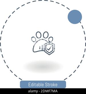 icona vettore assicurazione pet icone del contorno del tratto modificabili per il web e mobile Illustrazione Vettoriale