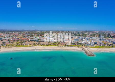 Aerial view of a port in Geraldton, Australia Stock Photo