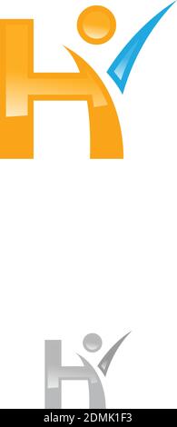 Lettera astratta commerciale simbolo H. Le forme verticali firmano il logo astratto. Modello concettuale vettoriale di progettazione. È sufficiente inserire il proprio marchio. Illustrazione Vettoriale