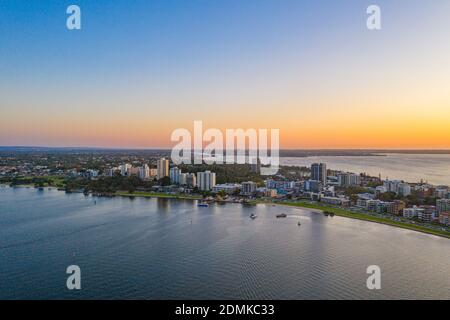 Vista al tramonto di South Perth, Australia Foto Stock