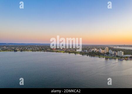 Vista al tramonto di South Perth, Australia Foto Stock