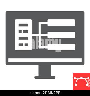 UX design glyph icon, design and graphic, UI design sign vector graphics, editable stroke solid icon, eps 10. Stock Vector