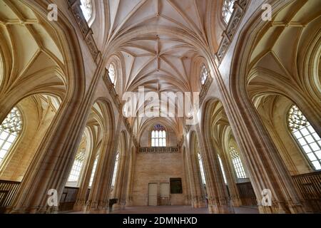 Bourg-en-Bresse (central-eastern France): interior of the Church of the Royal Monastery of Brou The church is a masterpiece of the Flamboyant style of Stock Photo