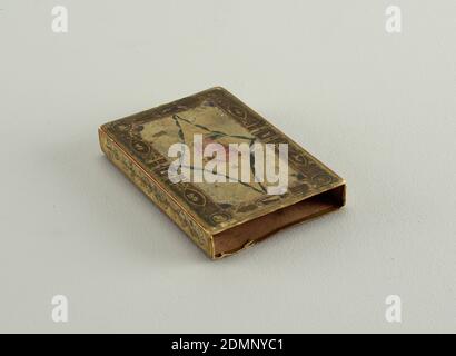 Custodia per libro, seta dipinta, USA, XIX secolo, Arti decorative, Case, Case Foto Stock