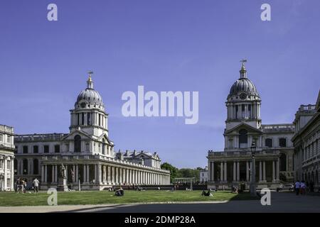 LONDRA, REGNO UNITO - 22 maggio 2010: The Beautiful Old Royal Naval College, Greenwich London Foto Stock