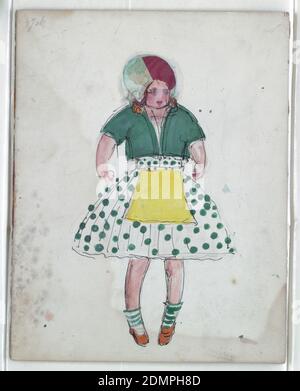 Costume Design: Schizzo di Mytel, da Blue Bird, Boris Anisfeld, Russo, attivo USA, 1879–1973, Metropolitan Opera, New York, New York, USA, pennello e acquerello a bordo, USA, 1919, teatro, disegno Foto Stock