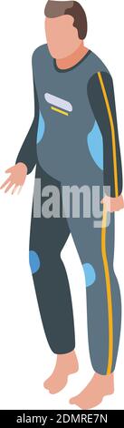 Diver man icon. Isometric of diver man vector icon for web design isolated on white background Stock Vector