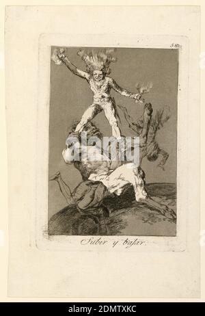 Subir y bajar (su e giù), Francisco de Goya y Lucientes, spagnolo, 1746 - 1828, acquaforte e acquatinto su carta, 1803, figure, Stampa Foto Stock