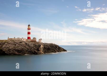 Isola di Scalpay Lighhouse, Eilean Glas, Isola di Harris, Ebridi esterne, Scozia Foto Stock