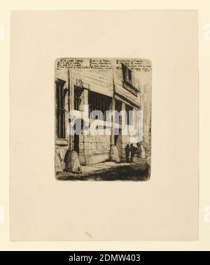 La rue des mauvais garcons, Charles Meryon, francese, 1821–1868, incisione in inchiostro seppia su carta, 1854, Stampa Foto Stock