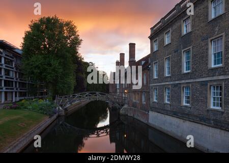 Matematical Bridge, Queens College, Cambridge University, Cambridge, Regno Unito Foto Stock