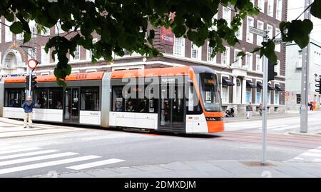 Tram - Bergen, Norvegia. Foto Stock