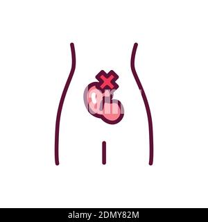 Icona della linea di colore infertilità. Pittogramma di contorno per la pagina web. Illustrazione Vettoriale