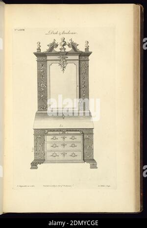 The Gentleman's e Cabinet-Maker's Director, Etching on off-white Laped paper, Inghilterra, 1755, Furniture, Print Foto Stock