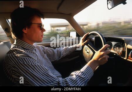 1991 Jaguar XJS Coupé guida nel sud della Francia. Foto Stock