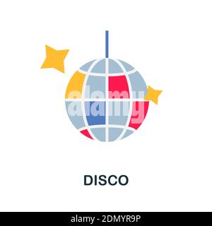 Icona disco piatto. Colore elemento semplice da collezione di nozze. Icona Creative disco per web design, modelli, infografiche e altro ancora Illustrazione Vettoriale