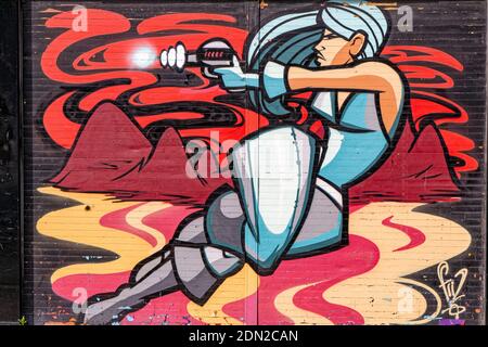 Belfast, Irlanda del Nord. 30 Apr 2016. Graffiti e Street art il 30 aprile 2016 a Belfast, Irlanda del Nord, Regno Unito. Foto Stock