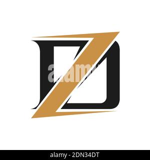 Testo creativo astratto del logo zd. Logo dz con lettere collegate. Illustrazione Vettoriale